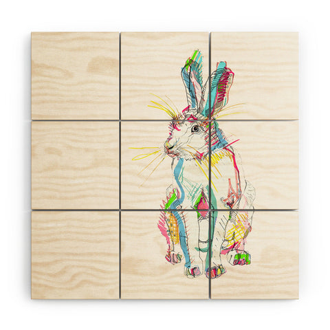 Casey Rogers Hare Multi Wood Wall Mural