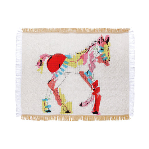 Casey Rogers Horse Color Throw Blanket