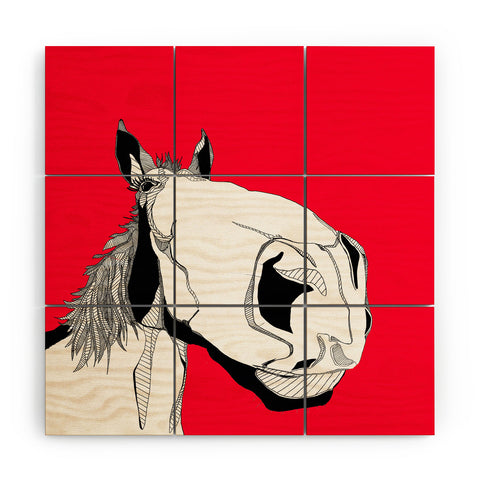Casey Rogers Horseface Wood Wall Mural