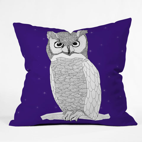 Casey Rogers Owl Outdoor Throw Pillow