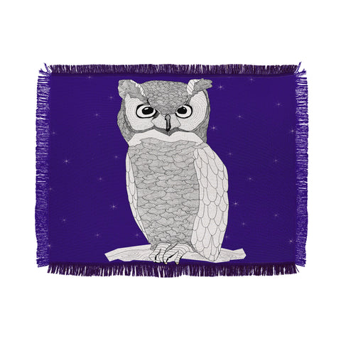 Casey Rogers Owl Throw Blanket