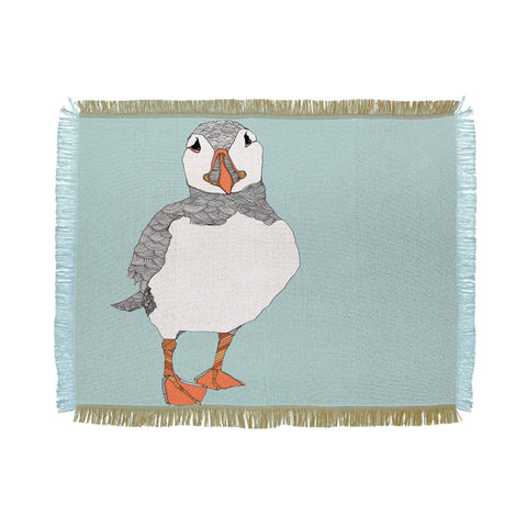 Casey Rogers Puffin 2 Throw Blanket