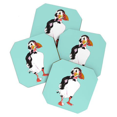 Casey Rogers Puffin Coaster Set