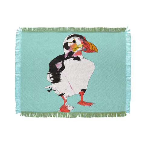 Casey Rogers Puffin Throw Blanket