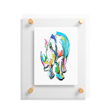 Casey Rogers Rhino Color Floating Acrylic Print