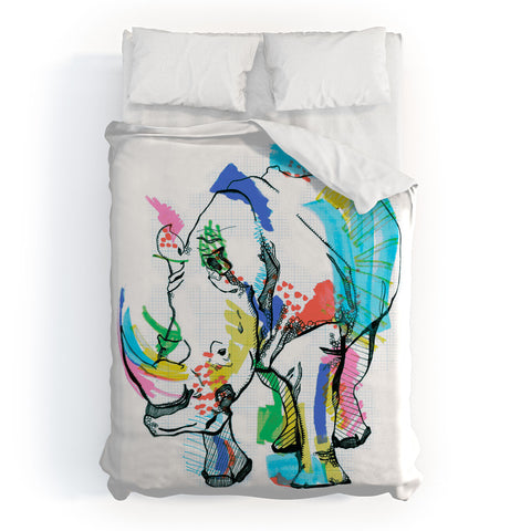 Casey Rogers Rhino Color Duvet Cover