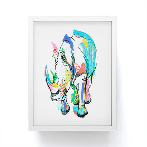 Casey Rogers Rhino Color Framed Mini Art Print