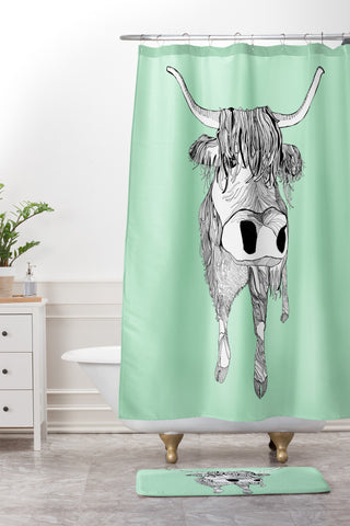 Casey Rogers Shaggy Head Shower Curtain And Mat