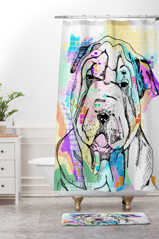 Casey Rogers Sharpei Shower Curtain And Mat