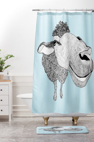 Casey Rogers Sheep Shower Curtain And Mat