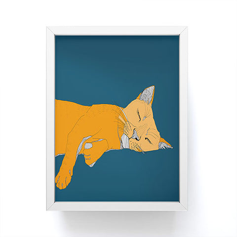Casey Rogers Sleepy Cat Framed Mini Art Print
