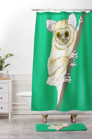 Casey Rogers Slow Loris Shower Curtain And Mat