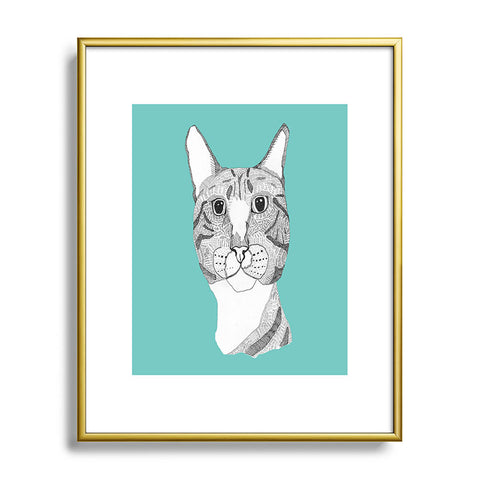 Casey Rogers Tabby Cat Metal Framed Art Print
