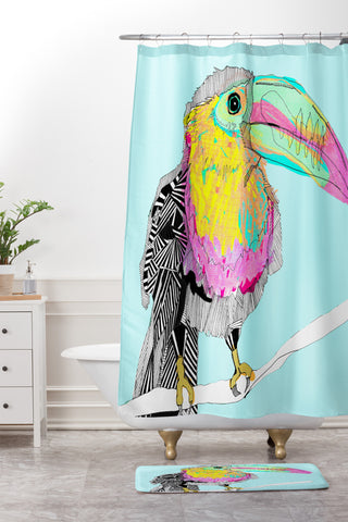 Casey Rogers Toucan Shower Curtain And Mat