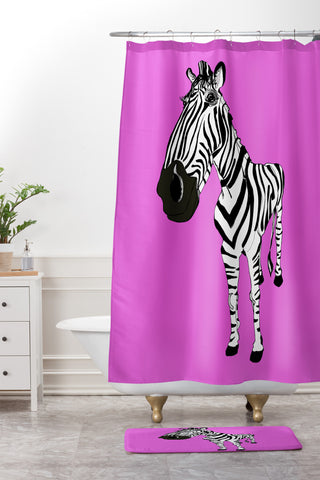 Casey Rogers Zebra Shower Curtain And Mat