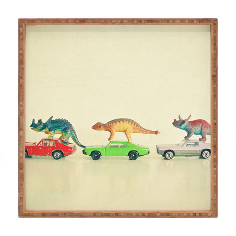 Cassia Beck Dinosaurs Ride Cars Square Tray