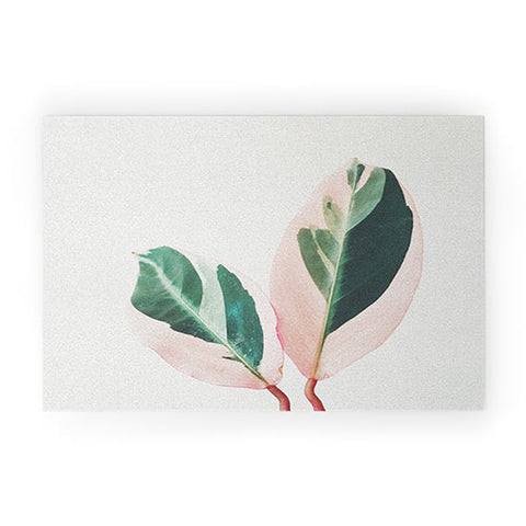 Cassia Beck Pink Leaves I Welcome Mat