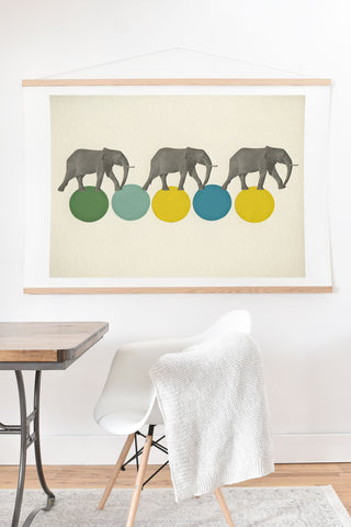 Cassia Beck Travelling Elephants Art Print And Hanger