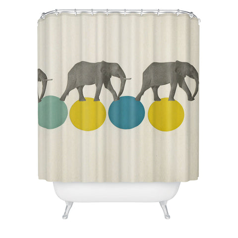 Cassia Beck Travelling Elephants Shower Curtain