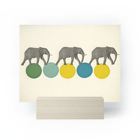 Cassia Beck Travelling Elephants Mini Art Print