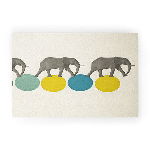 Cassia Beck Travelling Elephants Welcome Mat