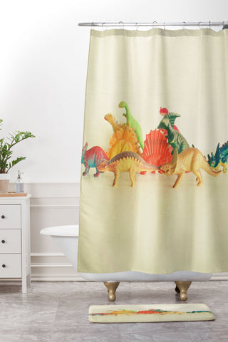 Cassia Beck Walking With Dinosaurs Shower Curtain And Mat