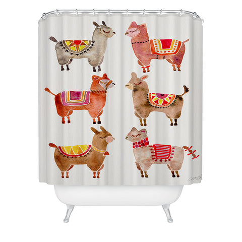 Cat Coquillette Alpacas by Cat Coquillette Shower Curtain