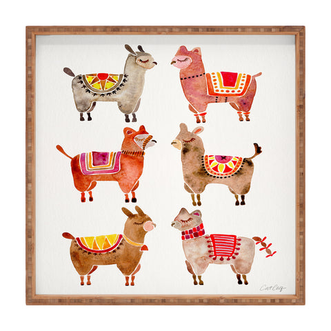 Cat Coquillette Alpacas by Cat Coquillette Square Tray