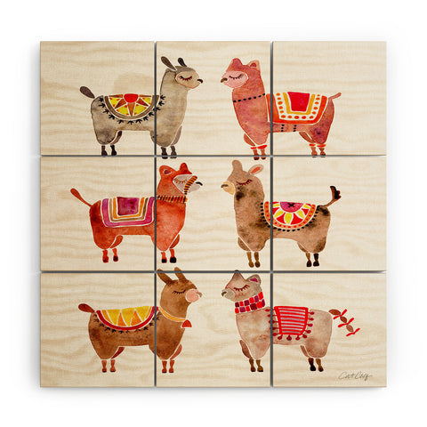 Cat Coquillette Alpacas by Cat Coquillette Wood Wall Mural