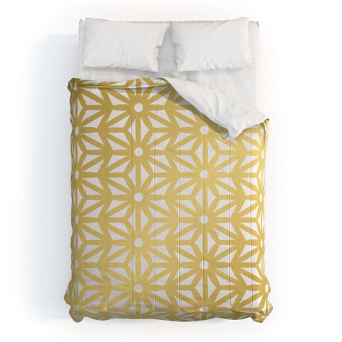 Cat Coquillette Asanoha Pattern Gold Comforter