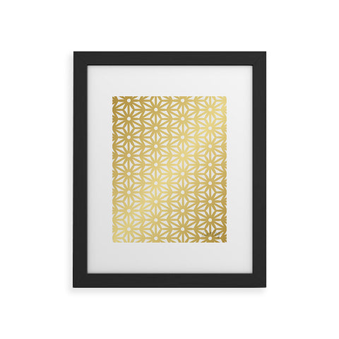 Cat Coquillette Asanoha Pattern Gold Framed Art Print