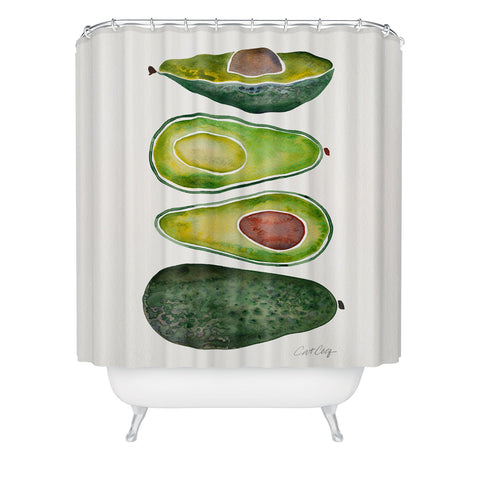 Cat Coquillette Avocado Slices 2 Shower Curtain