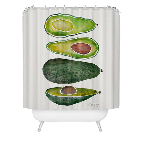Cat Coquillette Avocado Slices Shower Curtain