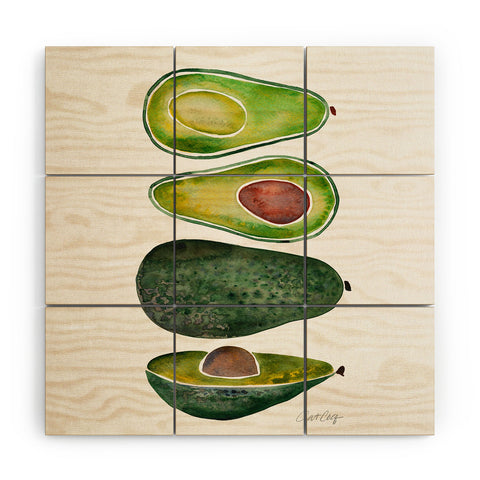Cat Coquillette Avocado Slices Wood Wall Mural