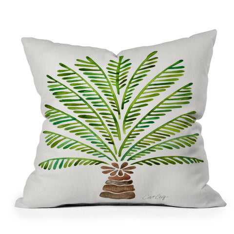 Cat Coquillette Bali Palm Tree Throw Pillow
