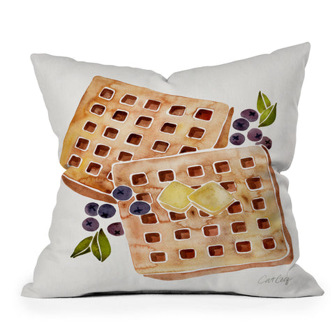 Cat Coquillette Blueberry Waffles Throw Pillow