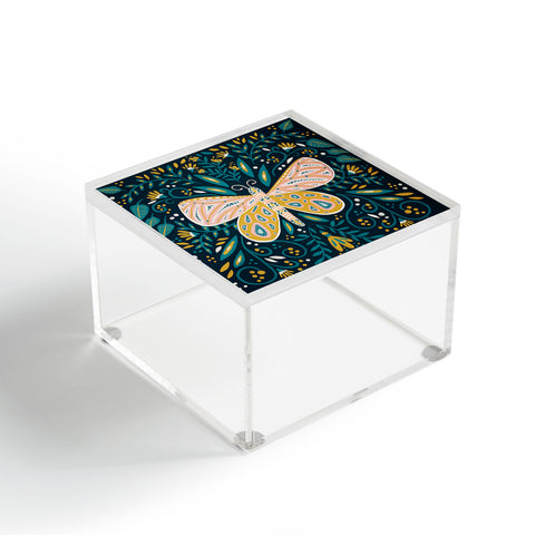 Cat Coquillette Butterfly Symmetry Teal Palet Acrylic Box