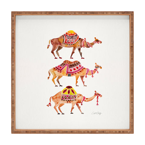 Cat Coquillette Camel Train Square Tray