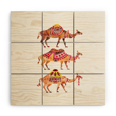 Cat Coquillette Camel Train Wood Wall Mural
