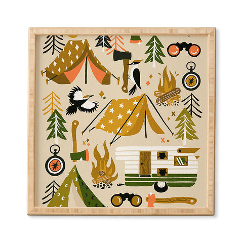Cat Coquillette Camping Kit Olive Palette Framed Wall Art