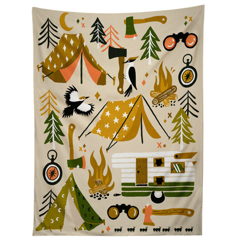Cat Coquillette Camping Kit Olive Palette Tapestry