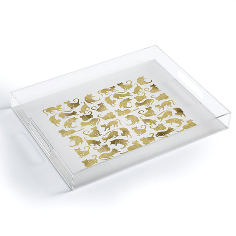 Cat Coquillette Cat Positions in Gold Acrylic Tray