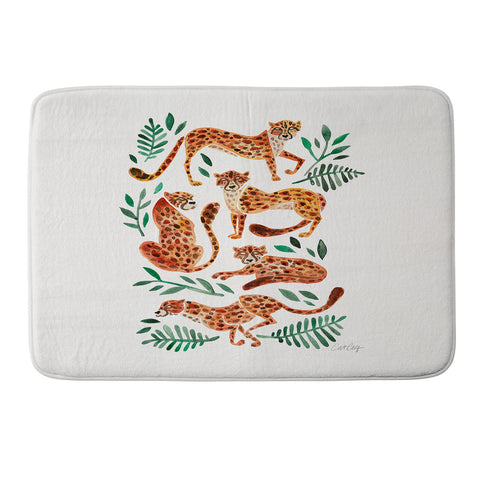 Cat Coquillette Cheetah Collection in Orange Memory Foam Bath Mat