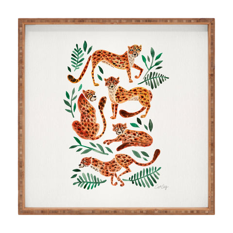 Cat Coquillette Cheetah Collection in Orange Square Tray