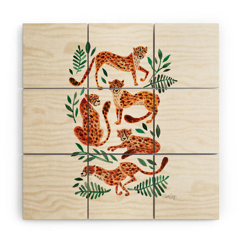 Cat Coquillette Cheetah Collection in Orange Wood Wall Mural