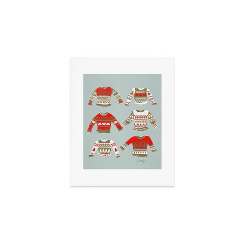 Cat Coquillette Christmas Sweaters Vintage Gold Art Print