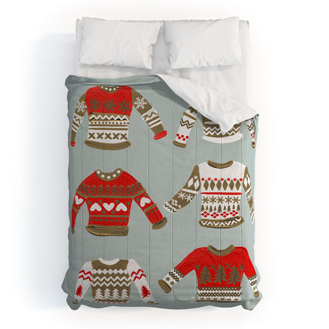 Cat Coquillette Christmas Sweaters Vintage Gold Comforter