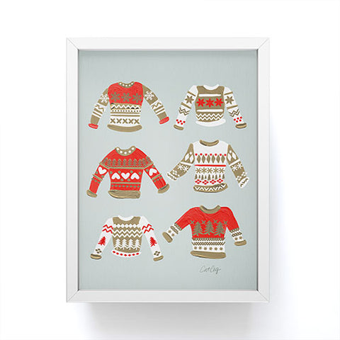 Cat Coquillette Christmas Sweaters Vintage Gold Framed Mini Art Print