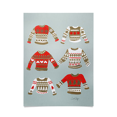 Cat Coquillette Christmas Sweaters Vintage Gold Poster