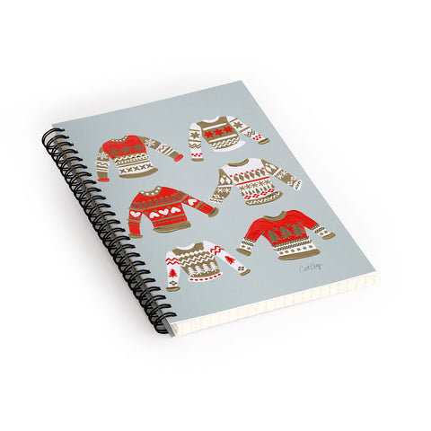Cat Coquillette Christmas Sweaters Vintage Gold Spiral Notebook